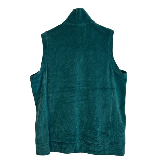 Quacker Factory Green Velour Sparkle vest Medium Preowned - Picture 2 of 5
